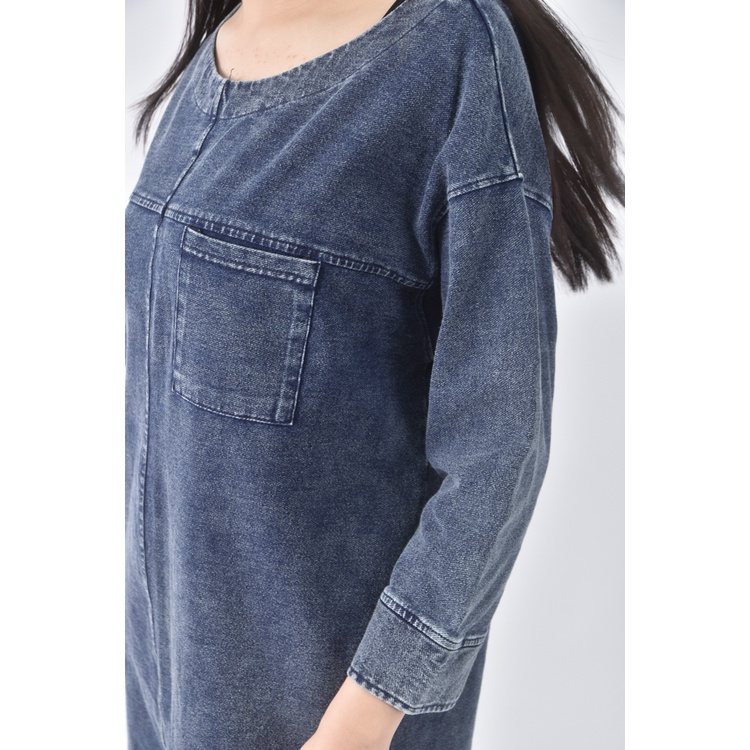 (L) ejeans jeans丹寧牛仔質感棉質藍色洋裝二手衣, , large