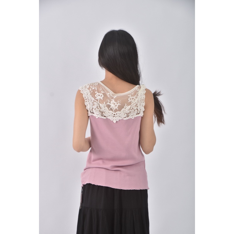 (S) ef de小香風棉質純棉無袖粉色上衣二手衣, , large