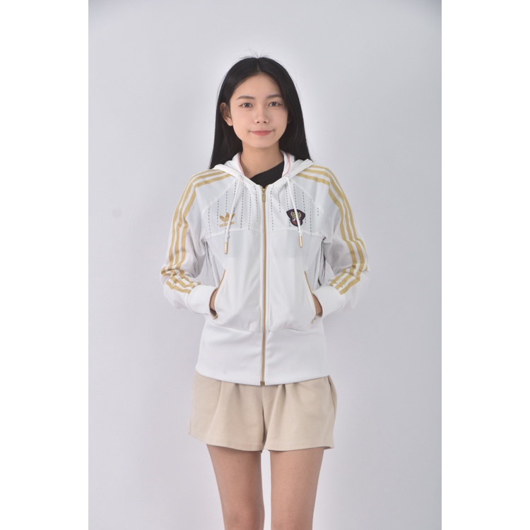 (S) adidas質感連帽白色外套二手衣, , large