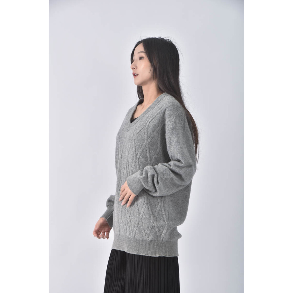 (XL) mario giorgl質感格紋灰色長袖上衣二手衣, , large
