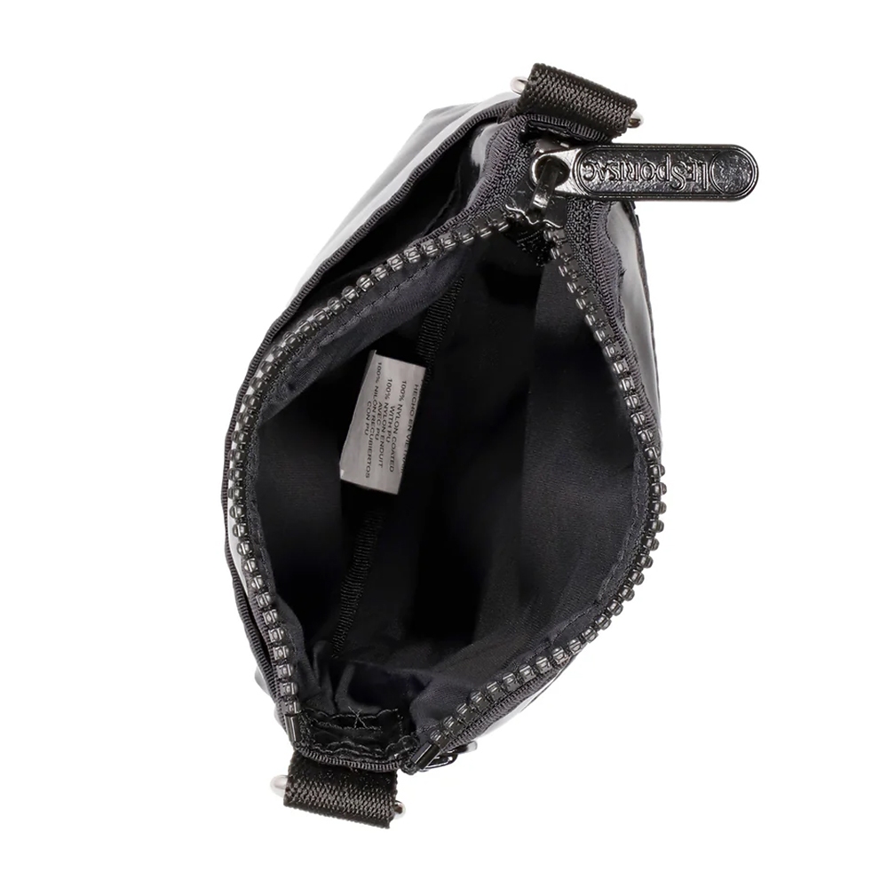 |快速出貨|Lesportsac 3-Zip Crossbody 三層拉鍊斜背包 手機包/ 亮面黑, , large