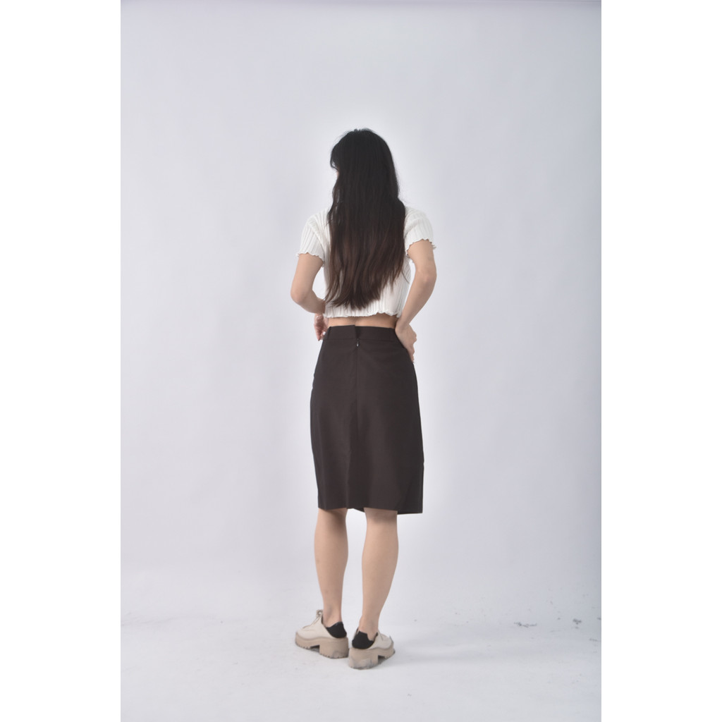 (XL) 質感棕色短裙二手衣, , large