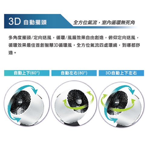 CHIMEI 10-inch DC Motor Touch 3D Oscillating Circulating Fan DF-10A0CD, , large