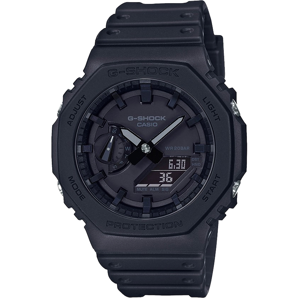 CASIO 卡西歐 G-SHOCK 街頭軍事系列 八角 電子錶-黑 GA-2100-1A1, , large