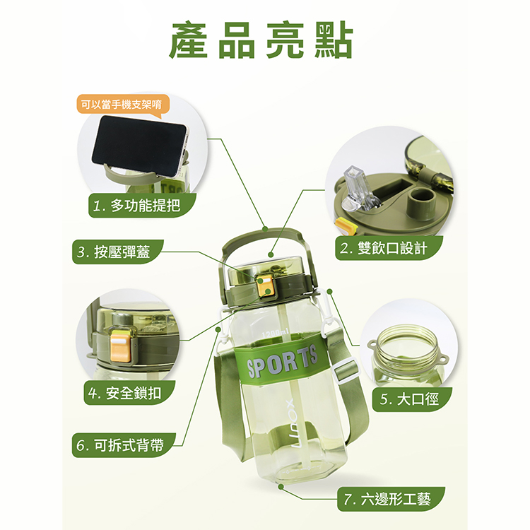 LINOX極限運動水壺-1200ml-3支, , large