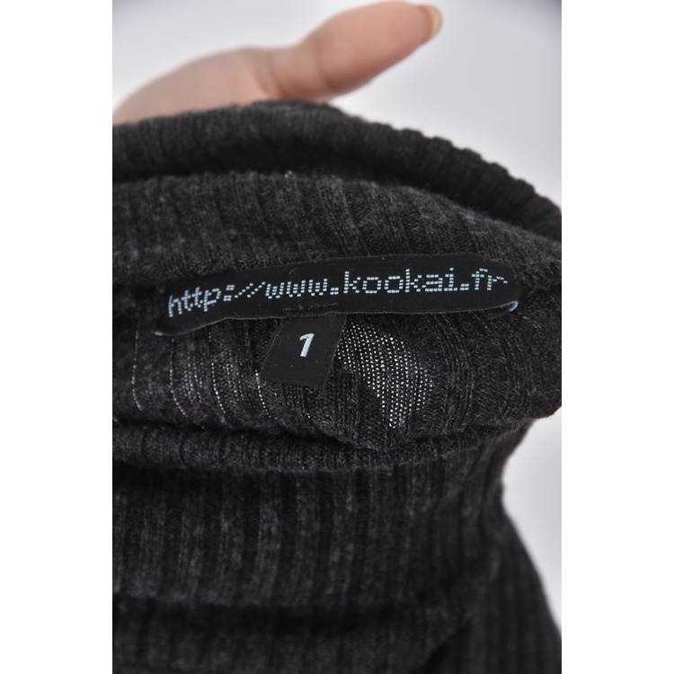 (S) kookai質感高領黑色長袖上衣二手衣, , large