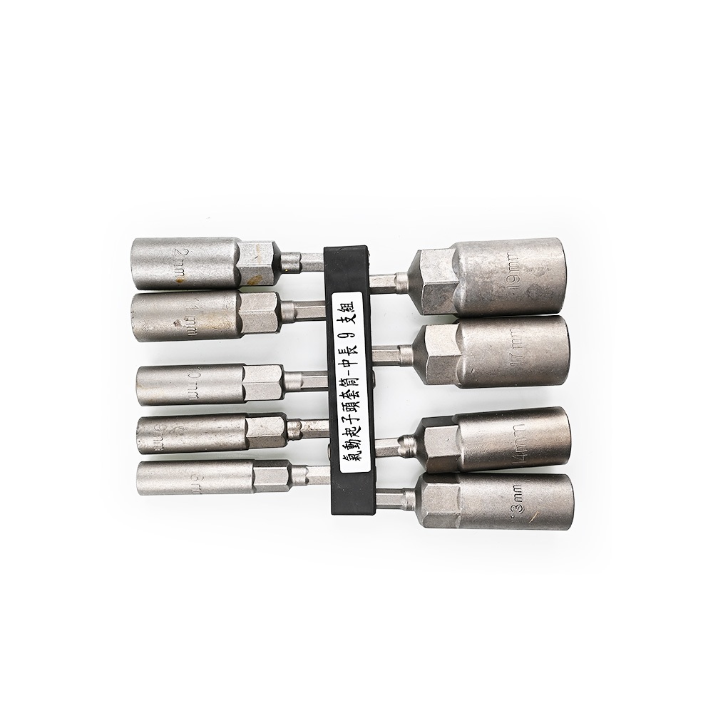 氣動起子頭套筒組合 (附磁/無磁) 65L六角柄 充電起子機電鑽適用, , large