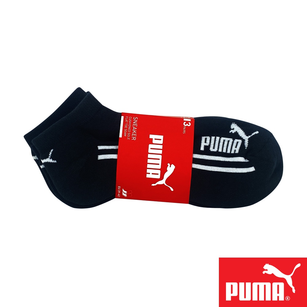 PUMA 經典加厚毛巾底運動短襪3雙裝 彪馬 跳豹 男襪 女襪 襪子 運動襪 短筒襪 踝襪 厚底 承托 柔軟 耐磨 黑, , large