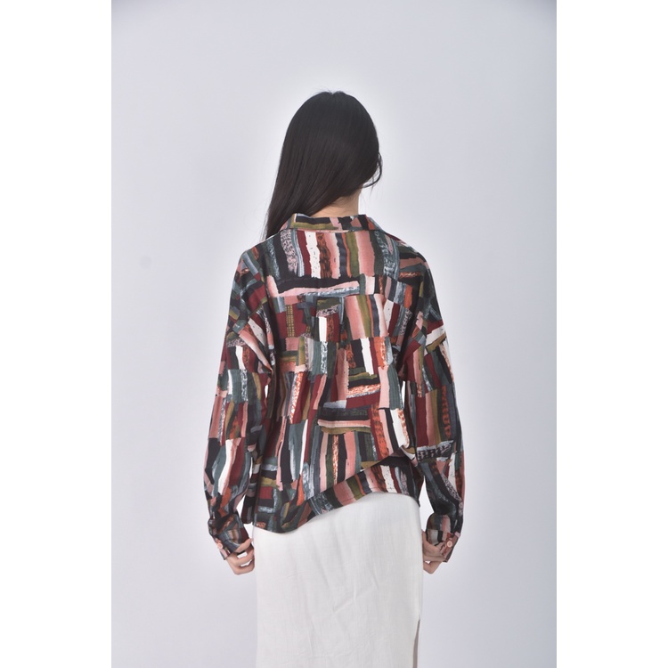 (XL) spades queen拼色綠色襯衫上衣二手衣, , large