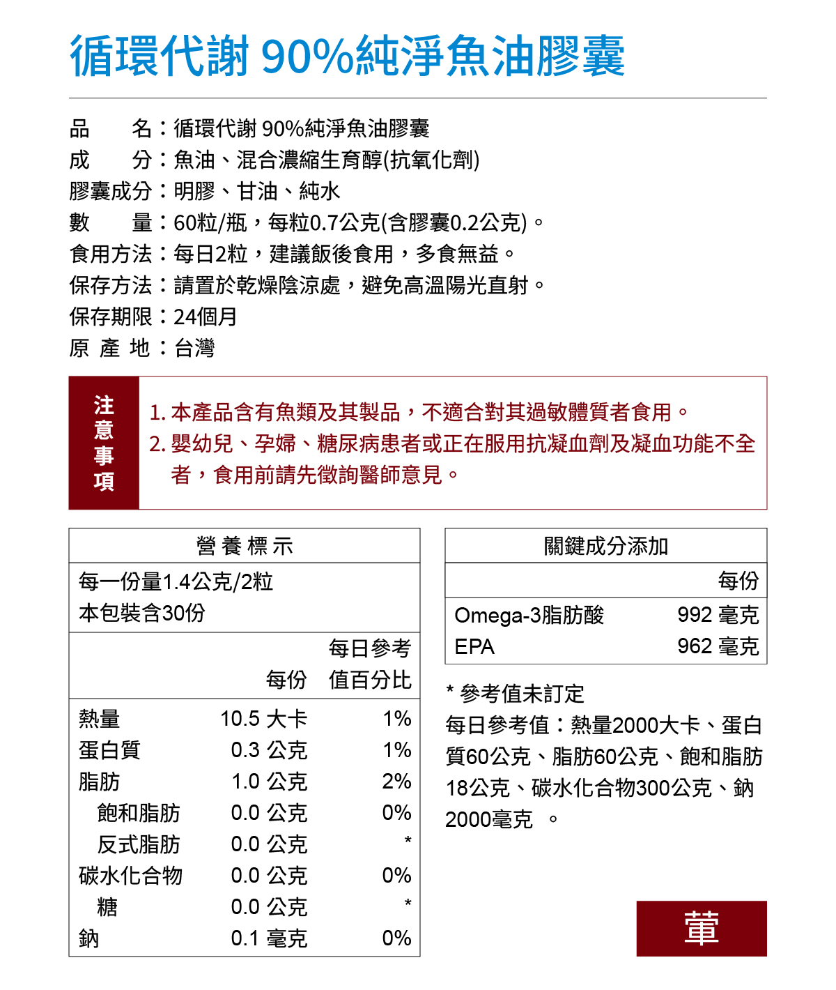 [加捷生醫] 循環代謝 90%純淨魚油膠囊, , large