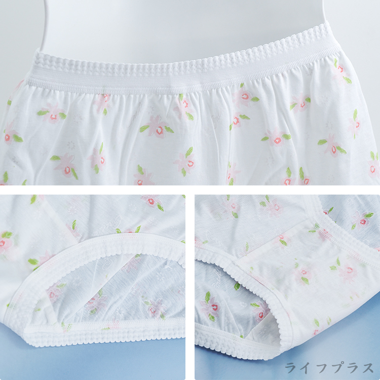 大尺碼媽媽型大板印花女內褲-48924-白色-6件, , large