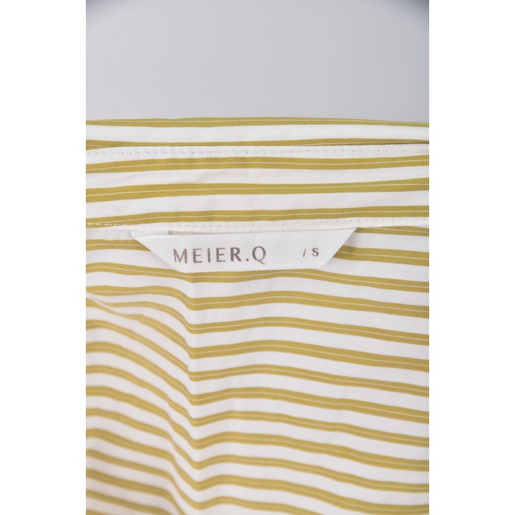 (S) meier q直條紋黃色襯衫上衣二手衣, , large