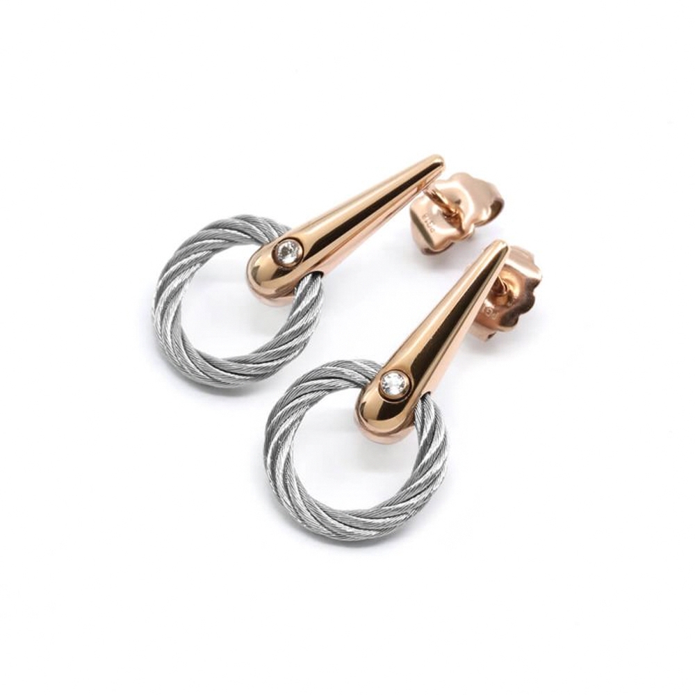 CHARRIOL 夏利豪 INFINITY ZEN 鋼索耳環 送禮推薦 03-102-1232-1, , large