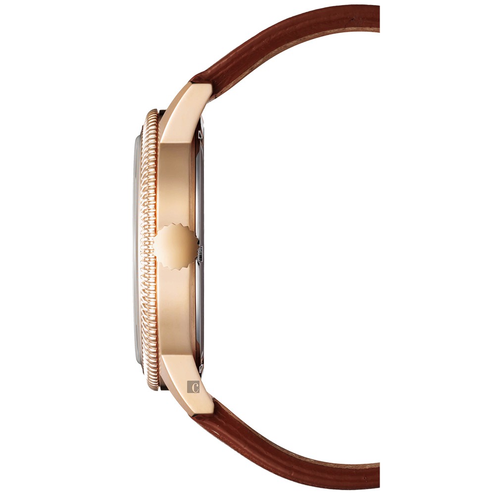 CITIZEN 星辰 光動能復古風紳士手錶-玫瑰金x綠 BM7483-15X, , large
