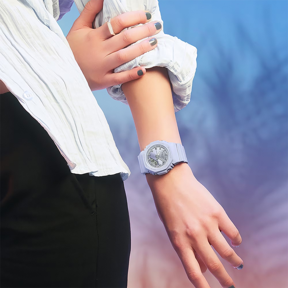 CASIO 卡西歐 G-SHOCK 日落時刻 漸層環保雙顯手錶-藍 GMA-P2100SG-2A, , large