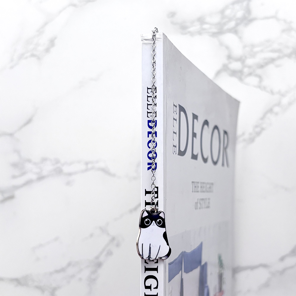 貓咪書籤【22種款式可選】金屬鍊條書籤 隱形書籤 琺瑯貓咪吊飾 書籤夾 金屬書籤 吊掛貓咪 陪讀小貓 貓咪吊飾 鋅合金 兩用書籤, , large