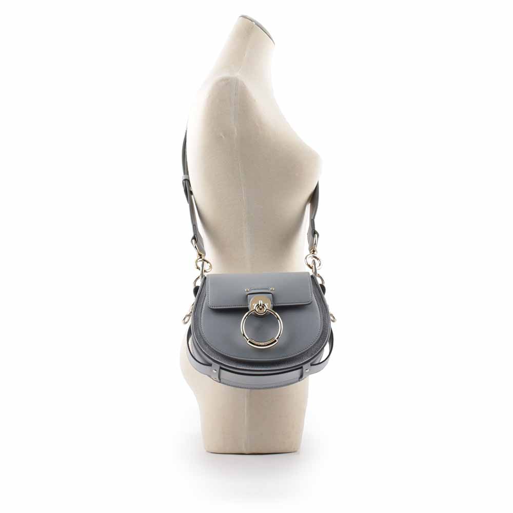 CHLOE' Tess Small Bag 小牛皮拼麂皮肩背/斜背二用包/風暴藍, , large
