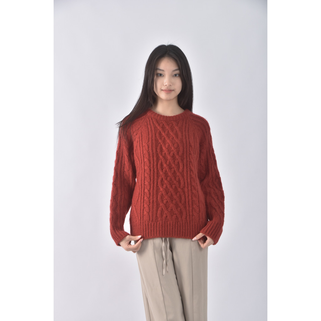 (L) pretty young thing韓牌圓領紅色長袖上衣二手衣, , large