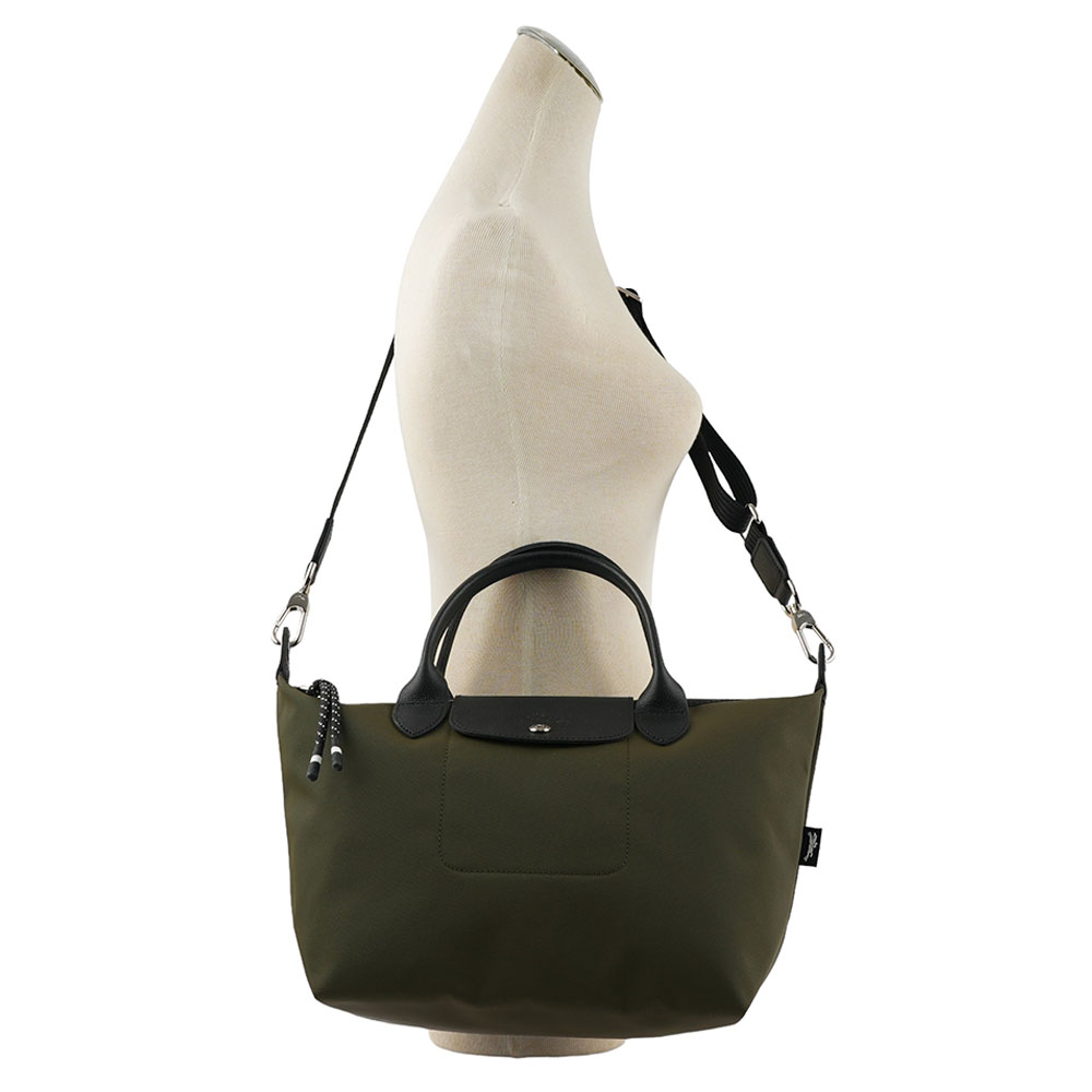 LONGCHAMP S號 LE PLIAGE ENERGY 再生帆布二用包(卡其綠), , large