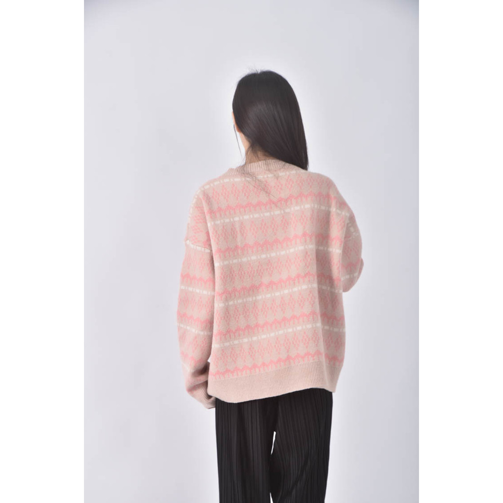 (XL) elfin滿版粉色長袖上衣二手衣, , large