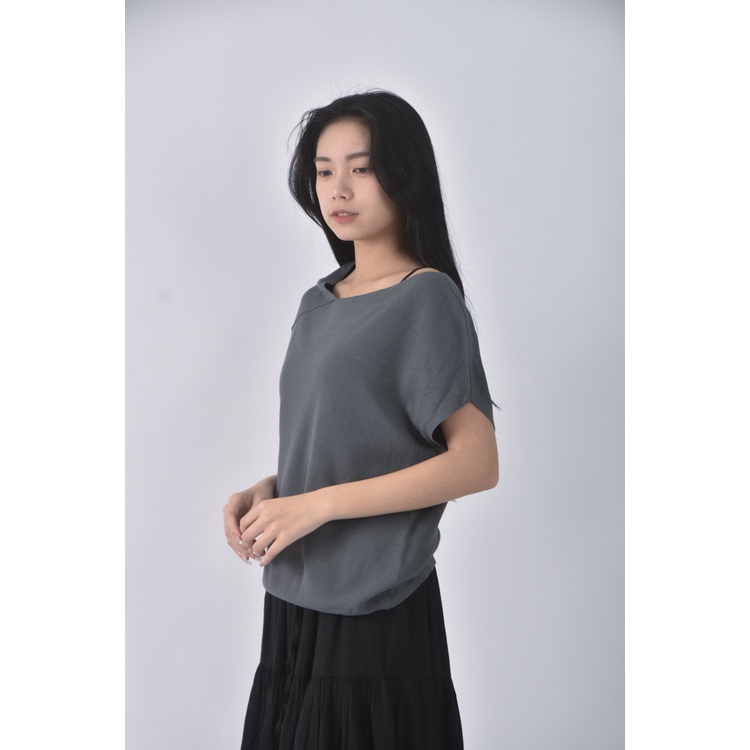 (S) giordano ladies質感灰色短袖上衣二手衣, , large