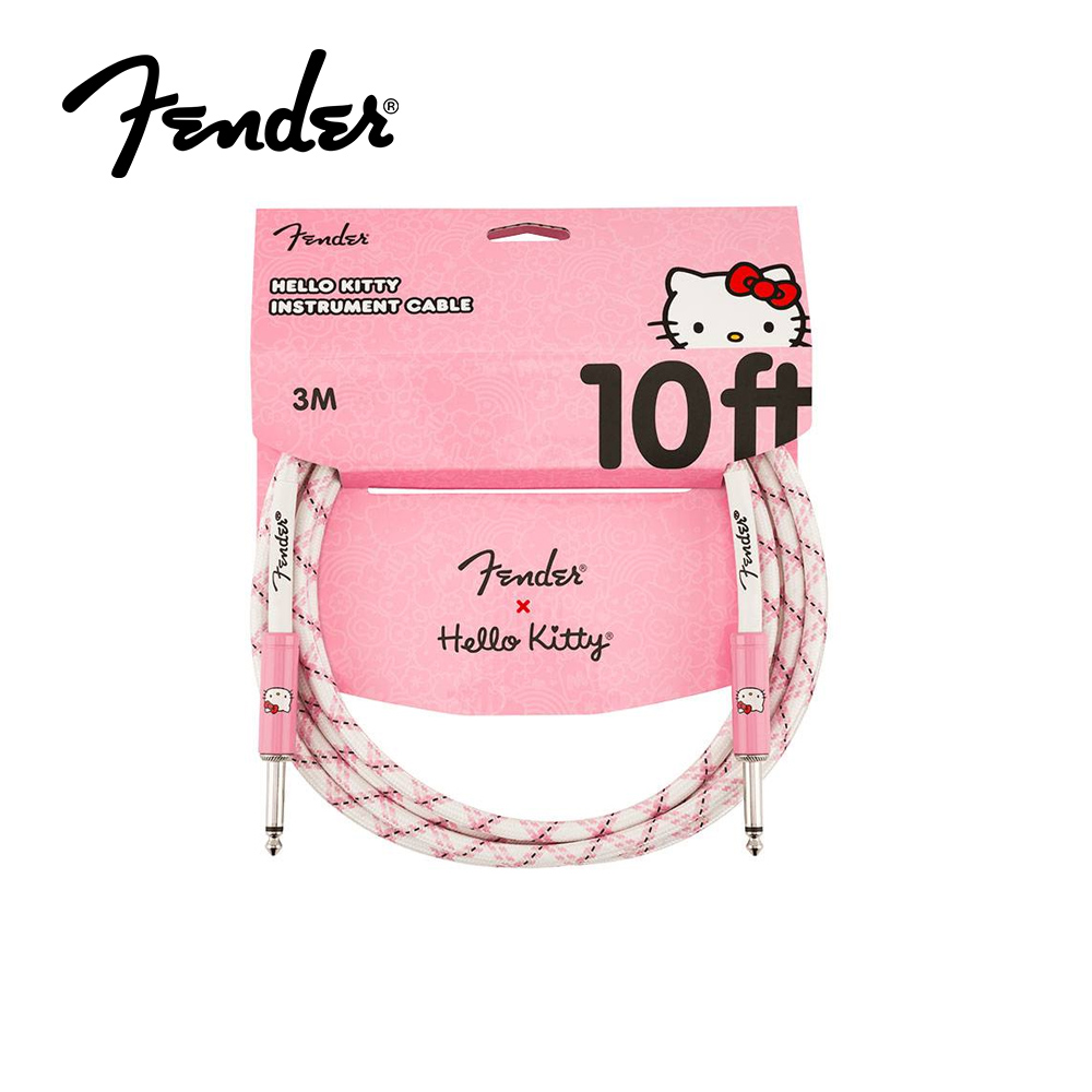 Fender x Hello Kitty White/Pink Woven Cable 聯名款導線 (10ft)【敦煌樂器】, , large