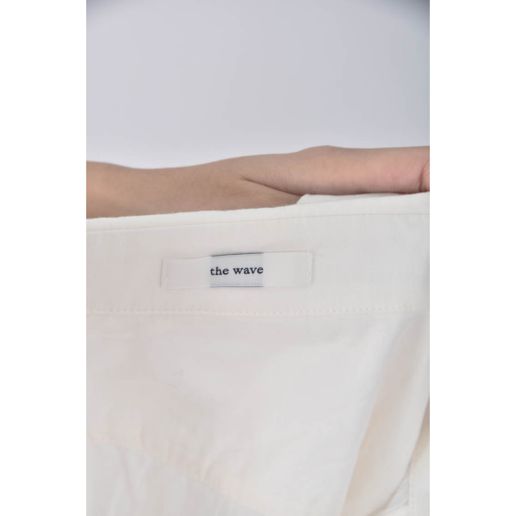 (L) the wave質感素面白色長袖上衣二手衣, , large