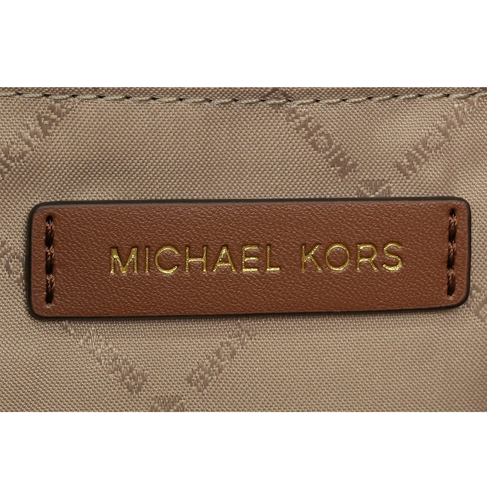 Michael Kors Jaycee 金字塗層帆布拉鍊口袋中款後背包/香草白, , large