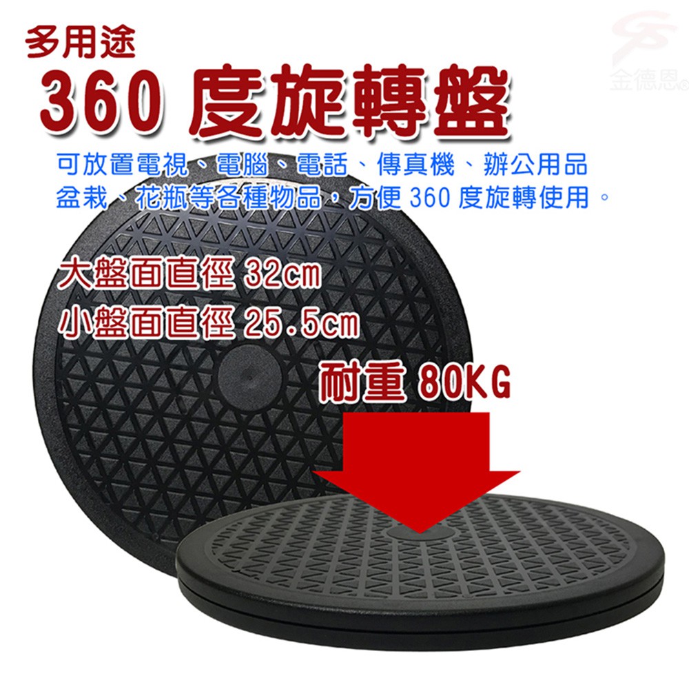 GS MALL 台灣製造 360度旋轉盤 耐重80公斤 360度旋轉盤 置物盤 收納 25.5cm 旋轉收納盤 旋轉盤, , large