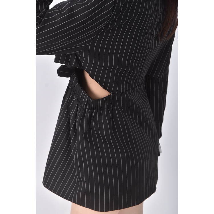 (S) 【安于晴Charlene私服】y j質感西裝露腰黑色洋裝二手衣, , large