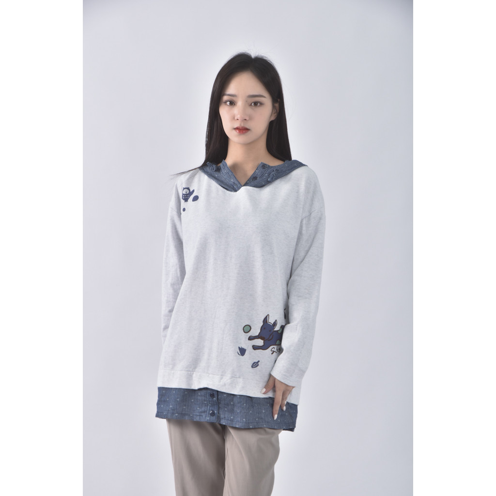 (XL) s d g連帽灰色長袖上衣二手衣, , large