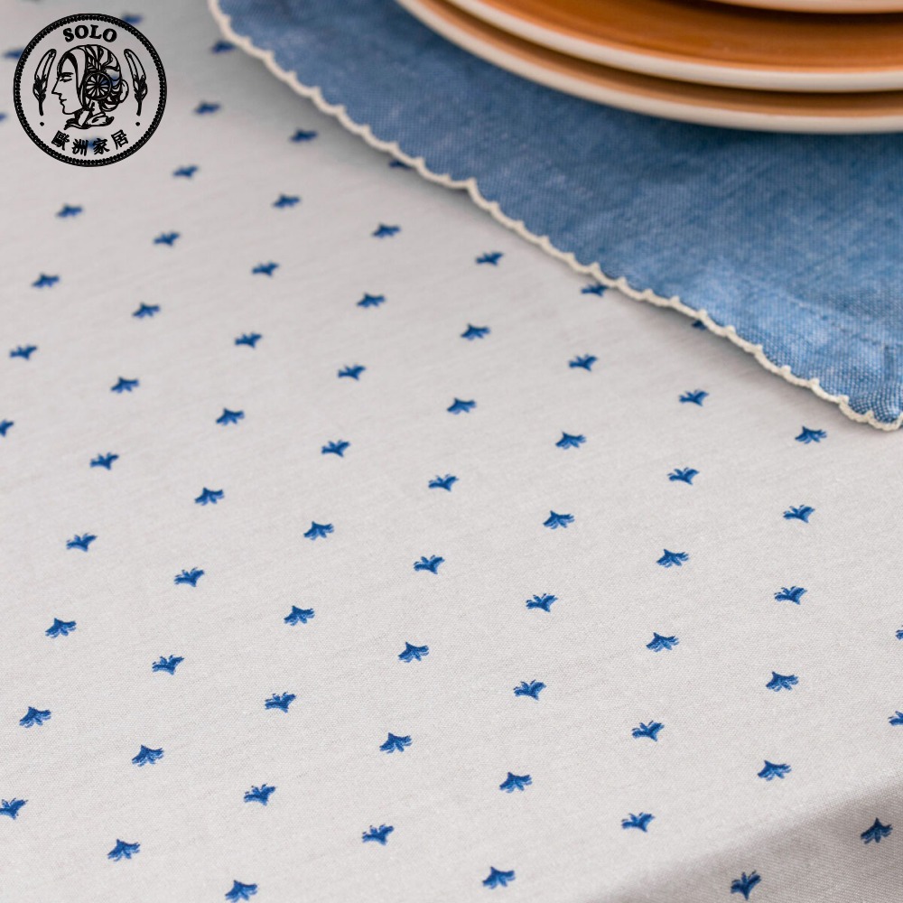 【SOLO Vintage】LCW Home 150x200cm Blue Porcelain Style Table Cloth Made in Turkey, , large