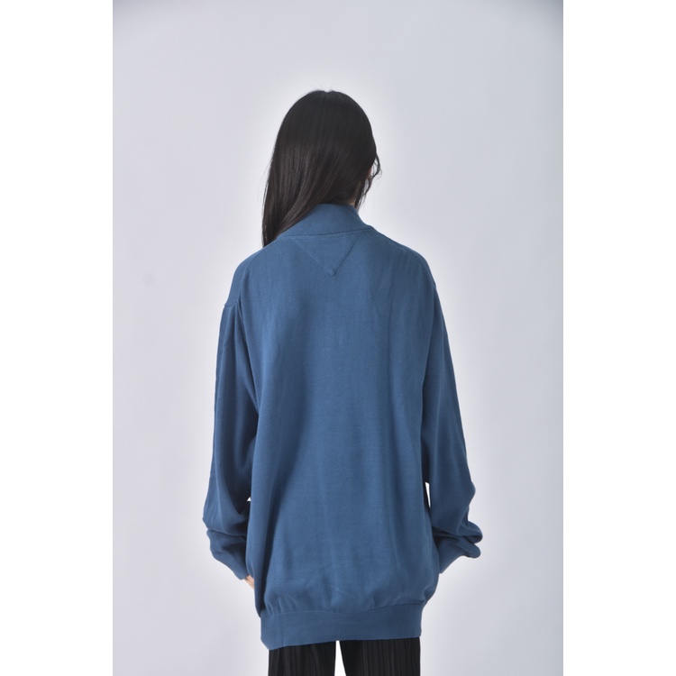 (XL) tommy hilfiger質感高領藍色長袖上衣二手衣, , large