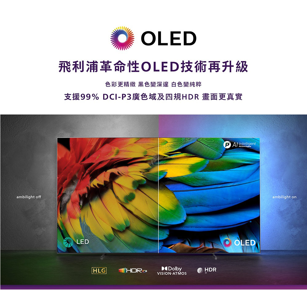 PHILIPS 飛利浦 55吋 120Hz OLED Android聯網液晶顯示器 螢幕 電視 55OLED806, , large
