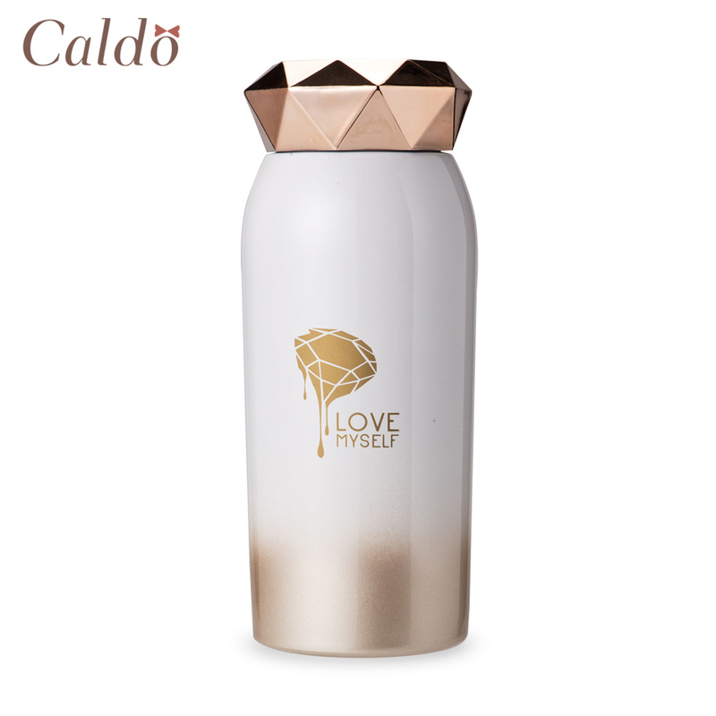 [ Caldo卡朵 ] 閃閃惹愛造型不鏽鋼保溫瓶 300ml  -  白