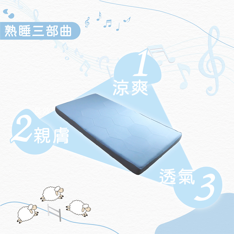 ［熊棉］冰紗涼感記憶床｜3.5尺｜, , large