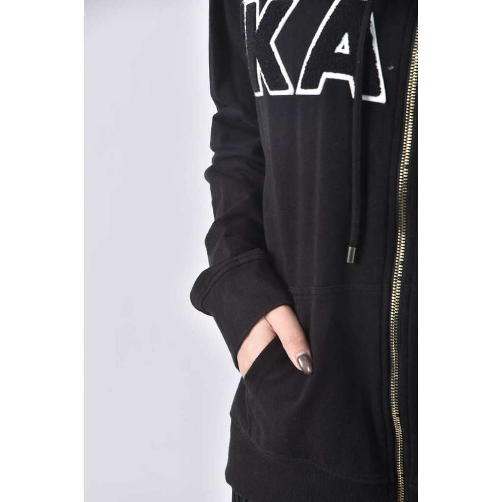 (M) karl lagerfeld棉質logo字母黑色外套二手衣, , large