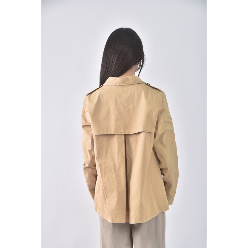 (L) zara排扣杏色外套二手衣, , large