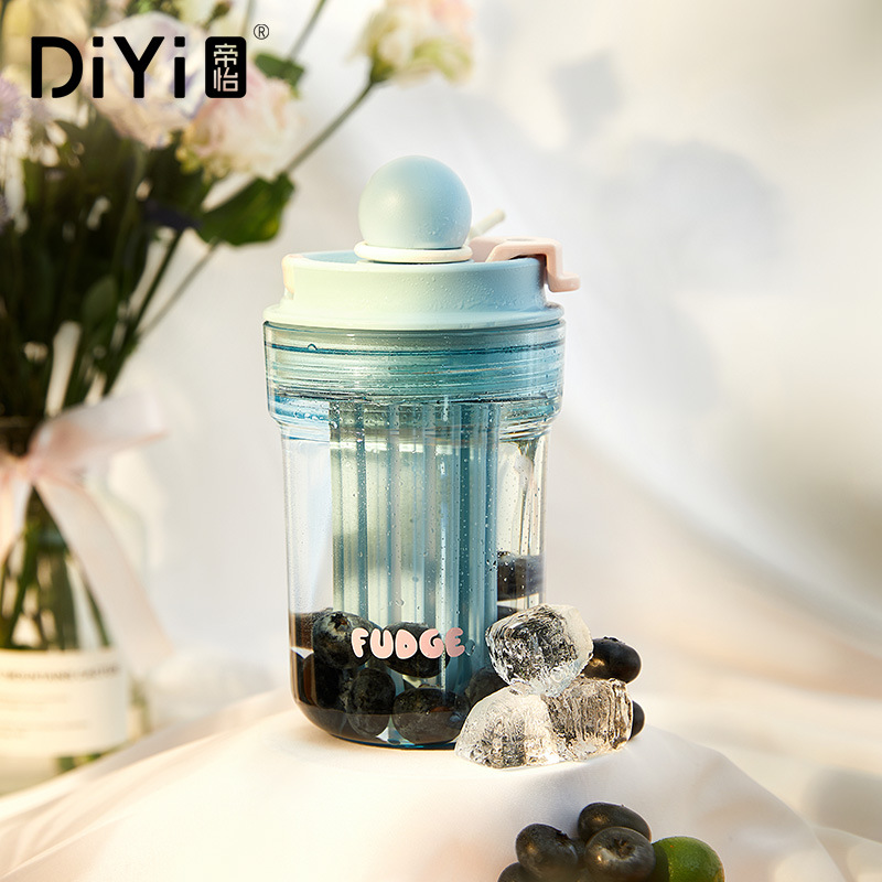 Blue 450ml Tritan Tea Separation Travel Bottle, 藍色, large