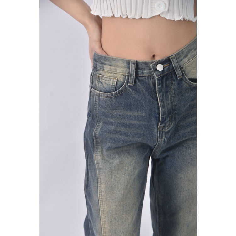 (S) 【安于晴Charlene私服】s bin jeans高腰丹寧牛仔質感藍色長褲二手衣, , large
