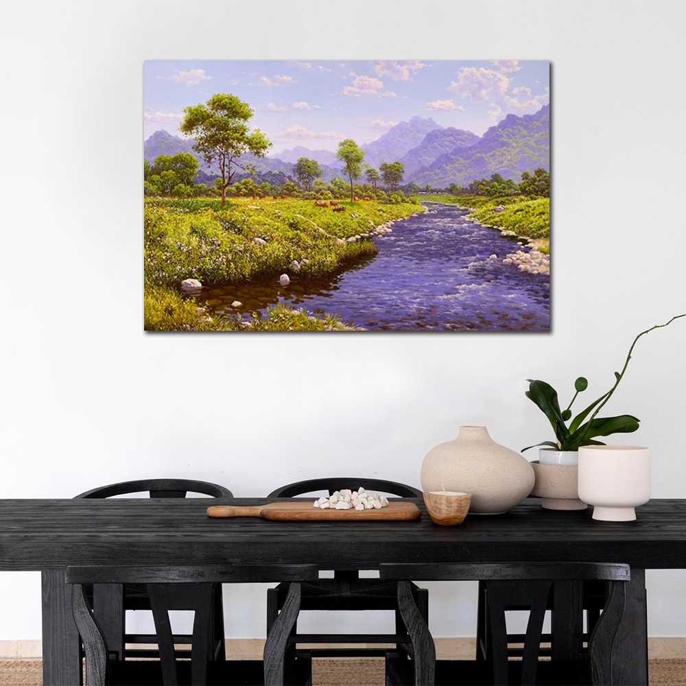 【御畫房】盛夏美景 國家一級畫師手繪油畫60×90cm(VF-75), , large