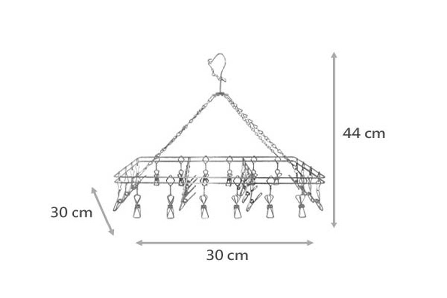 特級不銹鋼衣襪架-28夾-2入, , large