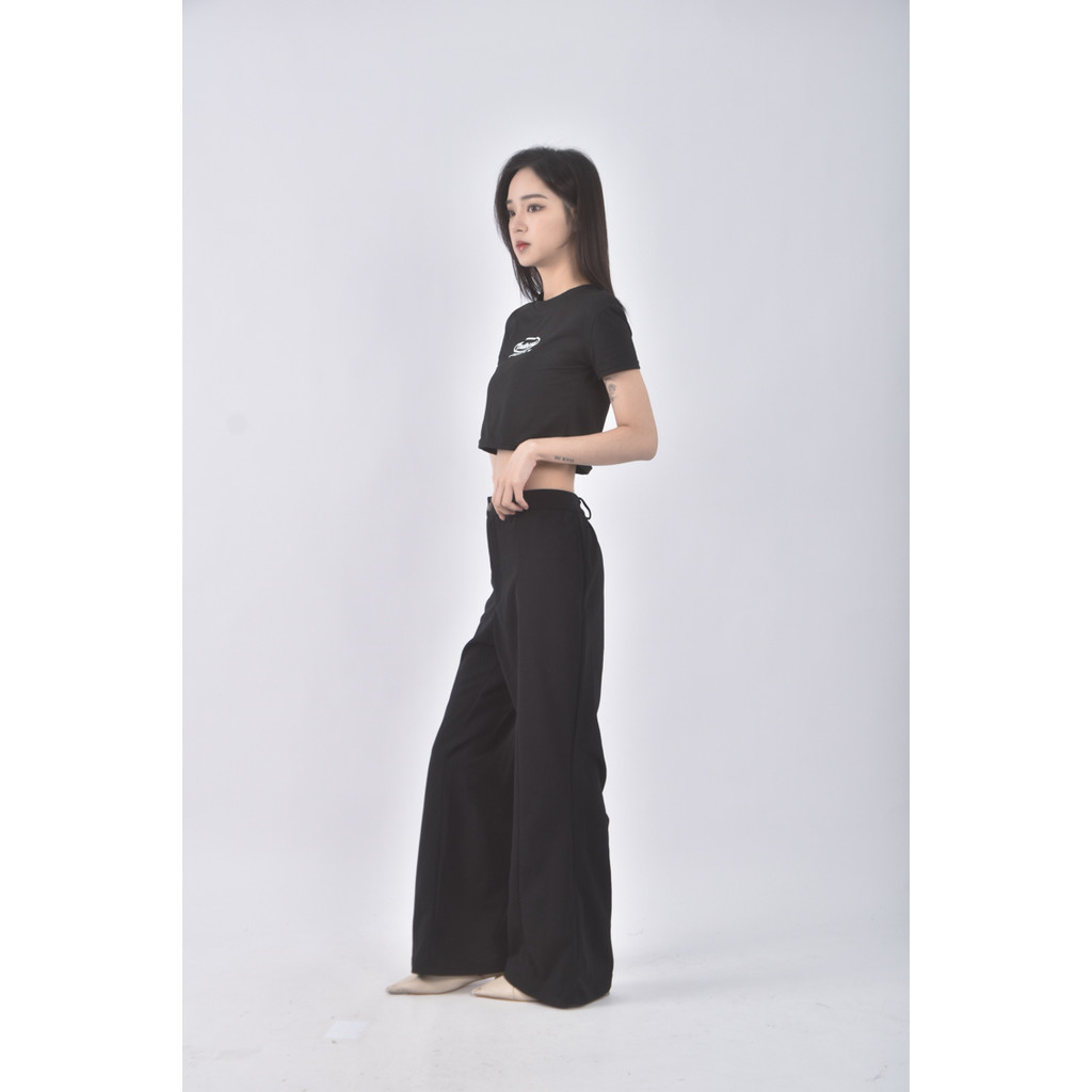 (2XL（含）以上) vv double高腰質感西裝黑色長褲二手衣, , large