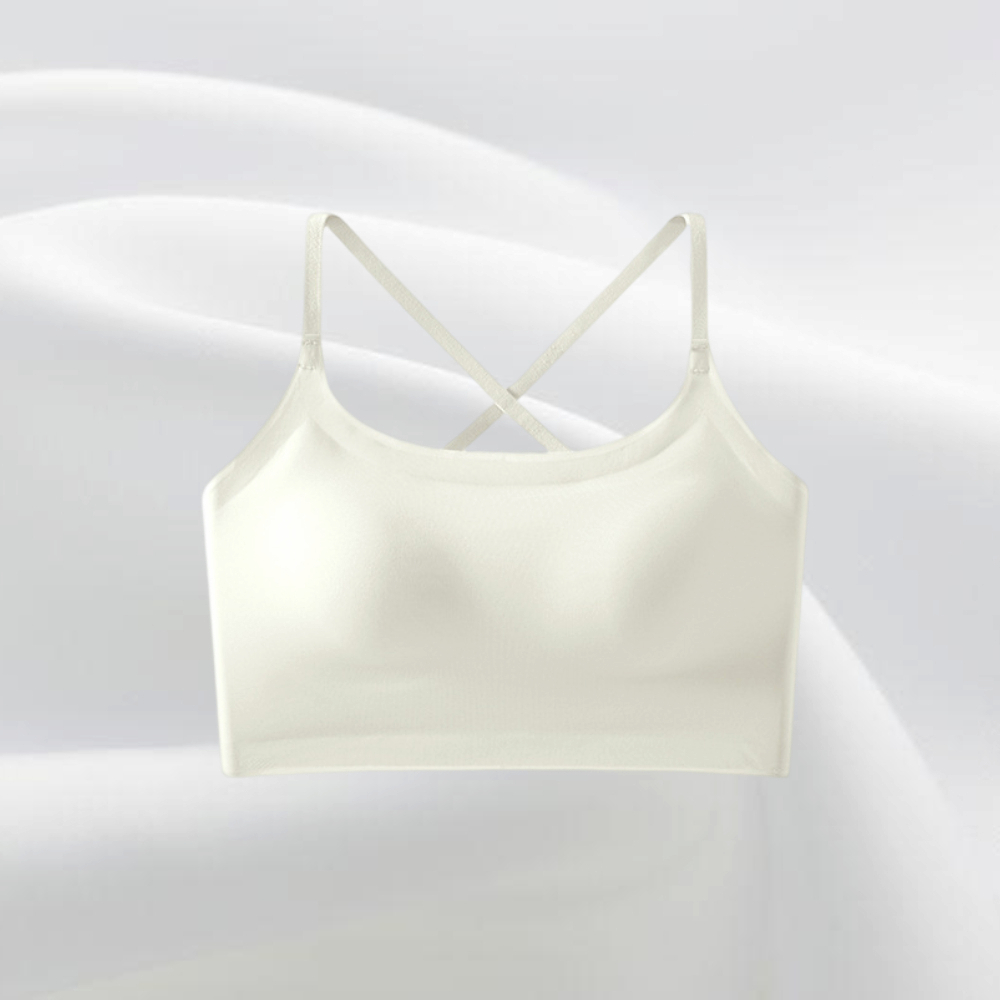 【A&R】輕奢冰絲涼感U型美背細肩帶內衣 - 輕奢奶白M, 輕奢奶白, large