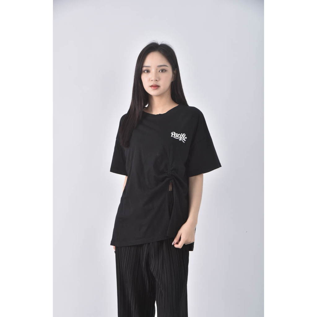 (XL) d m studio運動開衩黑色短袖上衣二手衣