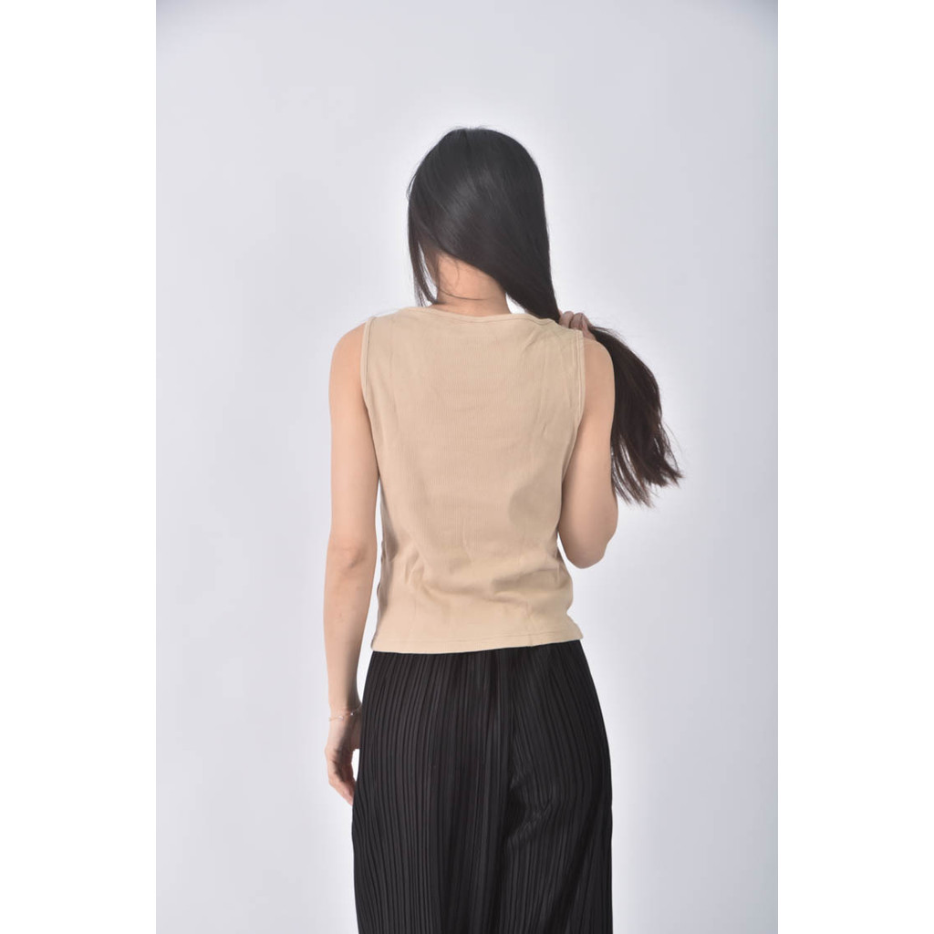 (S) uniqlo背心杏色上衣二手衣, , large
