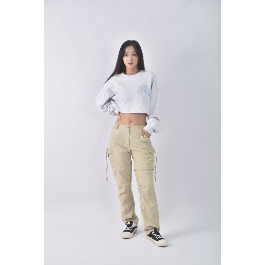 (S) traveler高腰工裝杏色長褲二手衣, , large