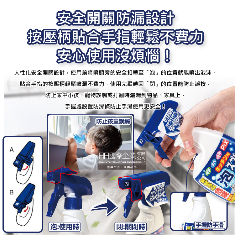 [日日好物]日本獅子化工-PIX廚房3效合1去油漂白除臭鹼性泡沫噴霧清潔劑400ml/藍白瓶(除油垢消臭泡泡洗劑,廚具,爐具,餐具,不鏽鋼濾網,砧板皆適用), , large