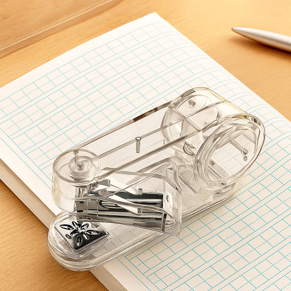 【上手家居】360度旋轉訂書機-透明(釘書機/裝訂機/省力訂書機), , large