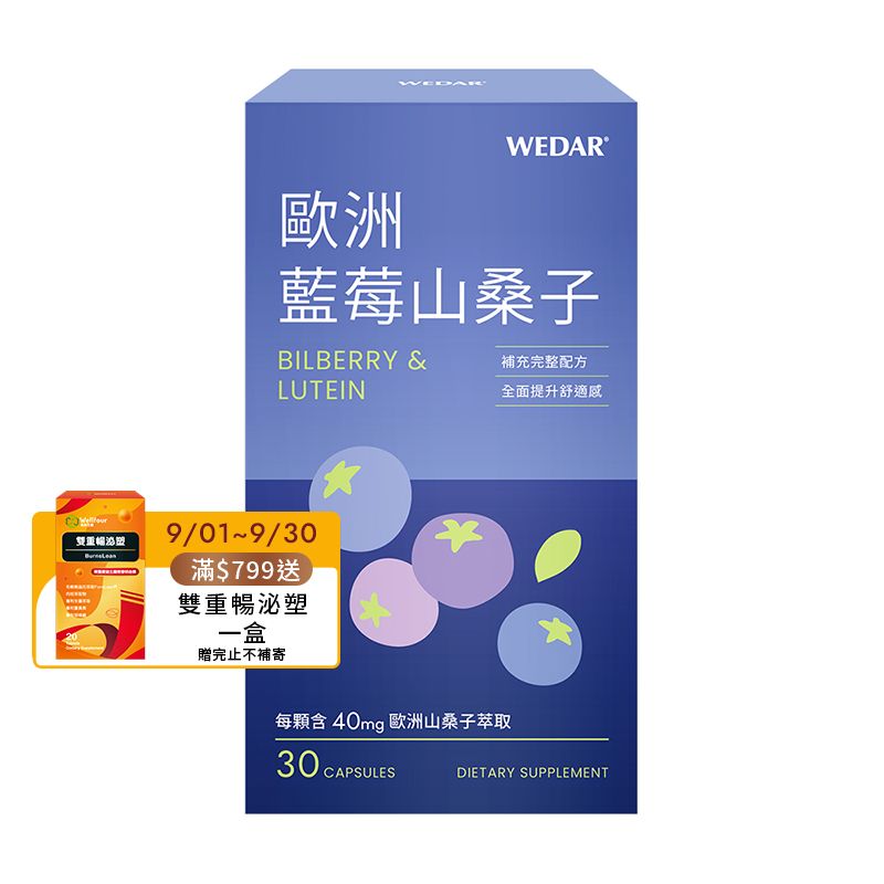 [WEDAR 薇達] 歐洲藍莓山桑子 (30顆/盒), , large